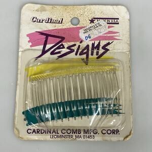 Vintage Cardinal Designs Hair Side Comb Sealed Clear Retro 90s NOS